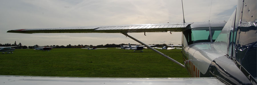 In flight over the countryside
